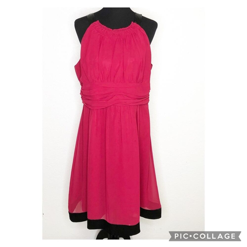Jacquie red dark pink black dress size AU 16 or US 12 party spring Easter